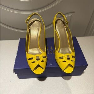 Stuart Weitzman Yellow Slingback Heels